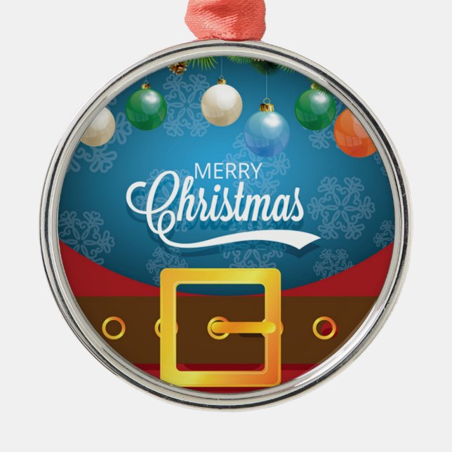 Merry Christmas Santa Suit Metal Tree Decoration (Front)