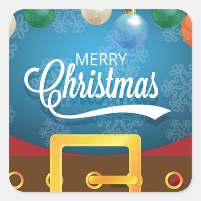 Merry Christmas Santa Suit Square Sticker (Front)