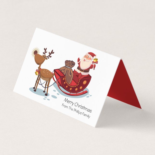Merry Christmas Santa Treat Goodie Bag Tag (Front)