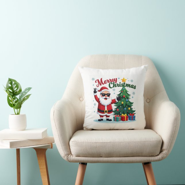 Merry Christmas  | Santa & Tree Design Cushion (Chair)