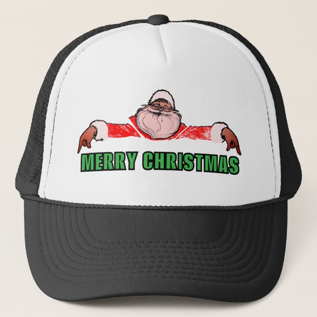 MERRY CHRISTMAS (SANTA) TRUCKER HAT (Front)