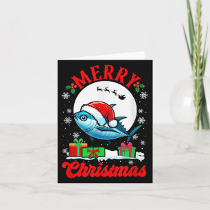 Merry Christmas Santa Tuna Xmas Box Funny Fishing  Card