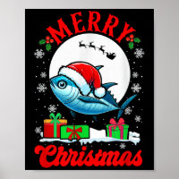 Merry Christmas Santa Tuna Xmas Box Funny Fishing 