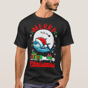 Merry Christmas Santa Tuna Xmas Box Funny Fishing  T-Shirt