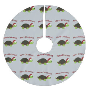 Merry Christmas! Santa Turtle Brushed Polyester Tree Skirt