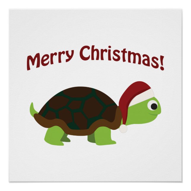 Merry Christmas! Santa Turtle Poster (Front)