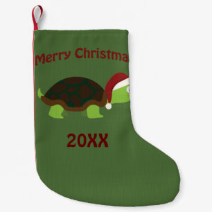 Merry Christmas! Santa Turtle Small Christmas Stocking