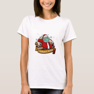 Merry Christmas Santa Wearing A Mask T-Shirt