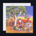 Merry Christmas Santa with animal friends Holiday Card<br><div class="desc">Santa Claus with his animal friends background</div>