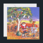 Merry Christmas Santa with animal friends Holiday Card<br><div class="desc">Santa Claus with his animal friends background</div>