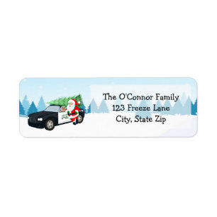 Merry Christmas Santa With Cop Car