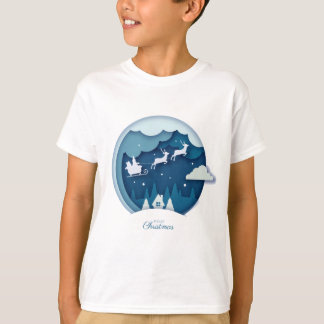 Merry Christmas - Santa with snow falling T-Shirt