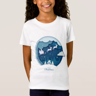 Merry Christmas - Santa with snow falling T-Shirt