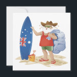 Merry Christmas Santa With Surfboard Holiday Card<br><div class="desc">Christmas Santa Claus with surfboard</div>