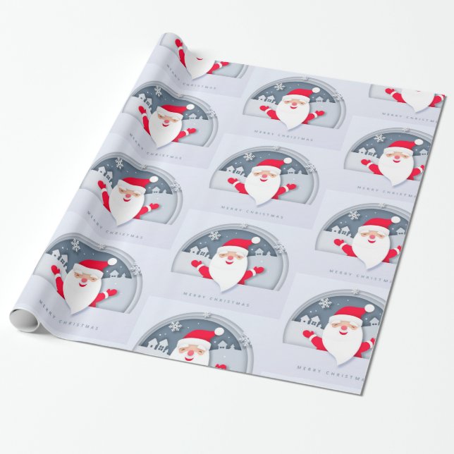 Merry Christmas Santa Wrapping Paper (Unrolled)