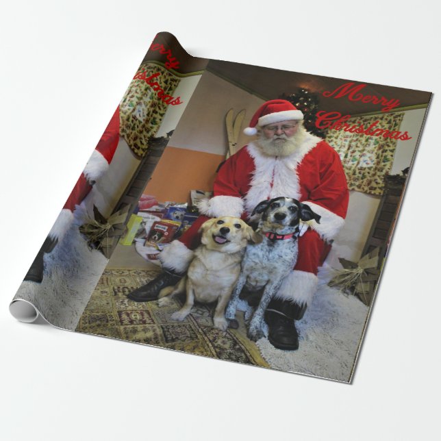 Merry Christmas Santa Wrapping Paper (Unrolled)