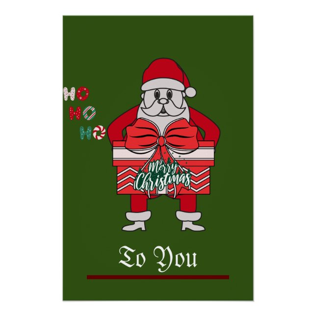 Merry Christmas SantaChristmas Holiday Cards Poster (Front)