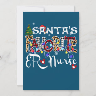 Merry Christmas Santa's Favourite ER Nurse Xmas Invitation