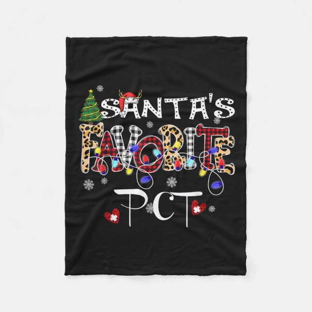 Merry Christmas Santa's Favourite Pct Patient Care Fleece Blanket (Front)