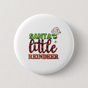 Merry Christmas Santas Little Reindeer 6 Cm Round Badge