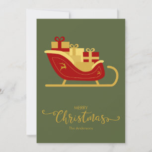 Merry Christmas Santa's Sleigh Christmas Card