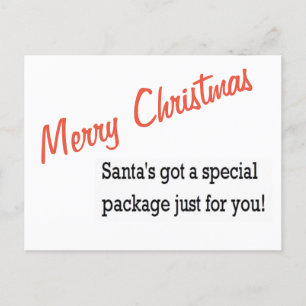 Merry CHRISTMAS santa's special package xmas Holiday Postcard