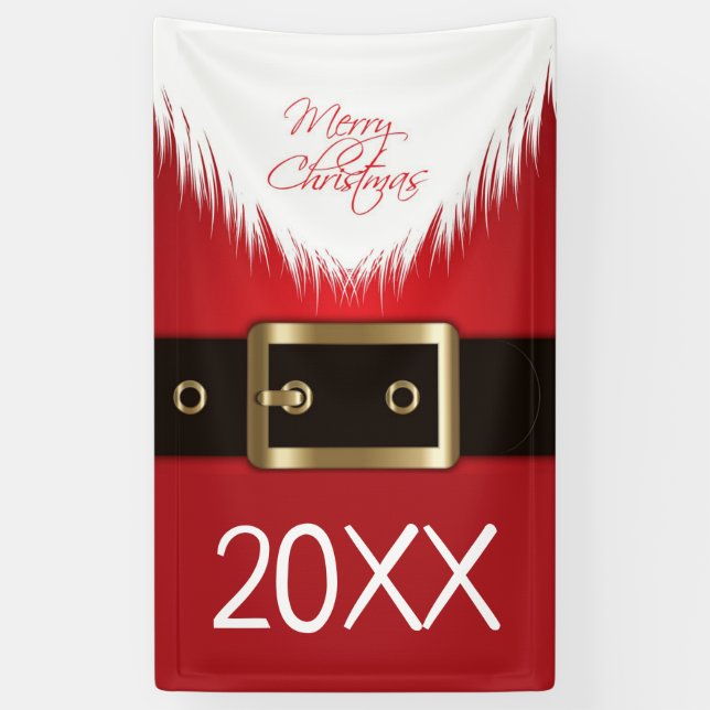 Merry Christmas Santa's Suit Banner (Vertical)