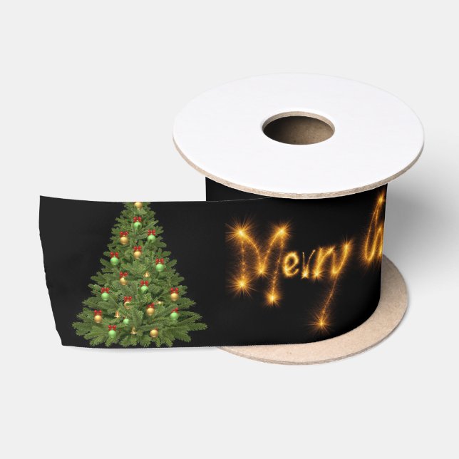 Merry Christmas Satin Ribbon (Spool)