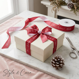 Merry Christmas Satin Ribbon Holiday Decor Style
