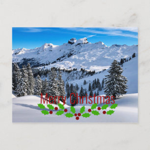 Merry Christmas - Scenic Foothills of the Alps Postcard
