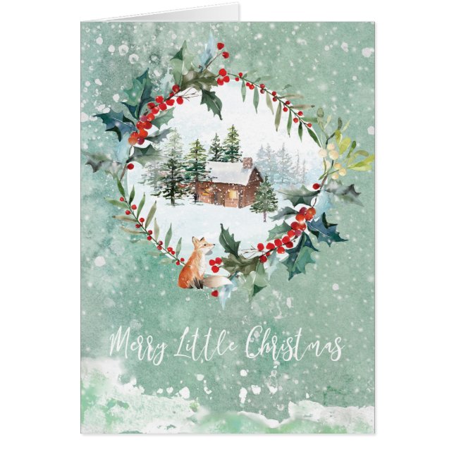 Merry Christmas scenic winter snow christmas card (Front)