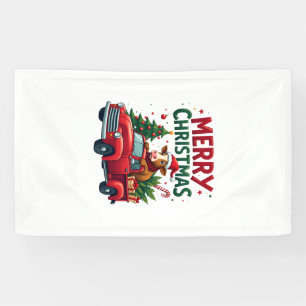 Merry Christmas Scottish Highland Cow Xmas Farm An Banner
