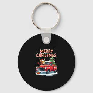 Merry Christmas Scottish Highland Cow Xmas Farm An Key Ring