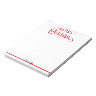 Merry Christmas Script Add Your Name Gift Notepad