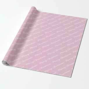 Merry Christmas Script Baby Pink Wrapping Paper