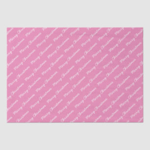 Merry Christmas Script Bright Pink Tissue Paper