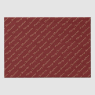 Merry Christmas Script Burgundy and Gold  Tissue Paper