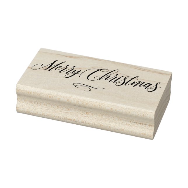 Merry Christmas Script Calligraphy text Scrapbook Rubber Stamp (Stamp)