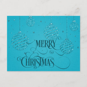 MERRY CHRISTMAS Script Christmas Postcard