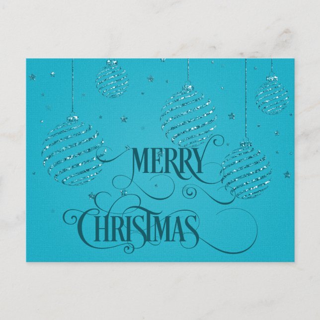 MERRY CHRISTMAS Script Christmas  Postcard (Front)