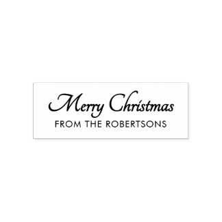 Merry Christmas Script Custom Monogram Self-inking Stamp