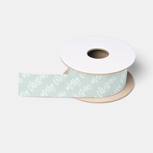 Merry Christmas Script | Editable Colours Satin Ribbon (Spool)