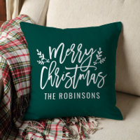 Merry Christmas Script Family Name Emerald