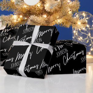 Merry Christmas Script From Name Nordic Cousy Wrapping Paper