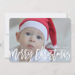 Merry Christmas script full photo Holiday Card