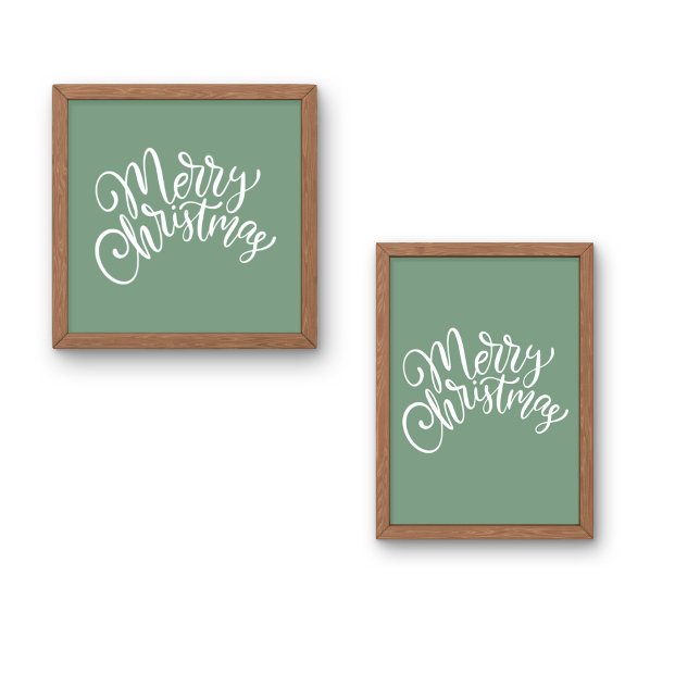  Merry Christmas Script  green Poster (Creator Uploaded)