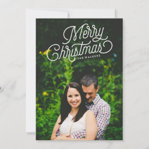 Merry Christmas Script Holiday Photo Card