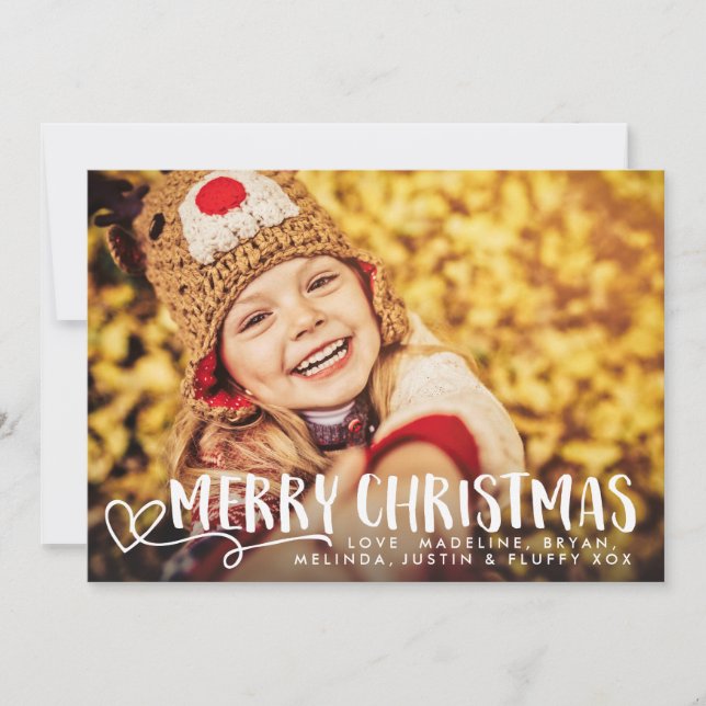 Merry Christmas Script Holiday Photo Overlay (Front)