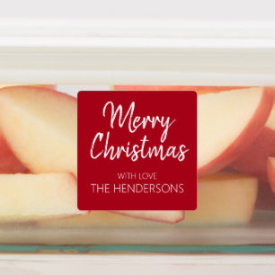 Merry Christmas Script Monogram Waterproof Food