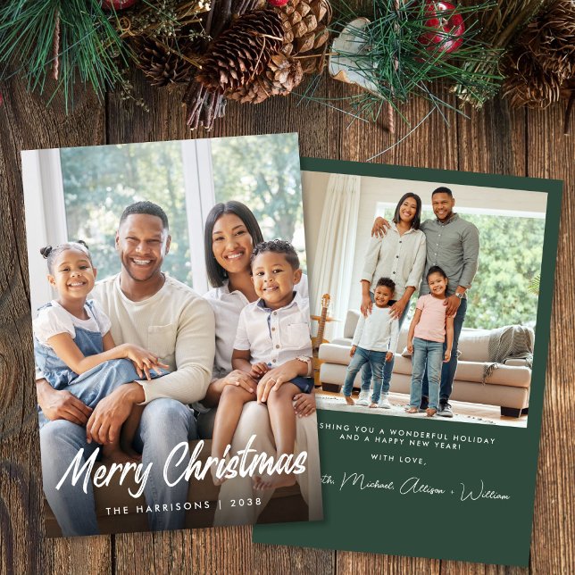 Merry Christmas Script Photo Holiday Card (Merry Christmas Script Photo Holiday Card)